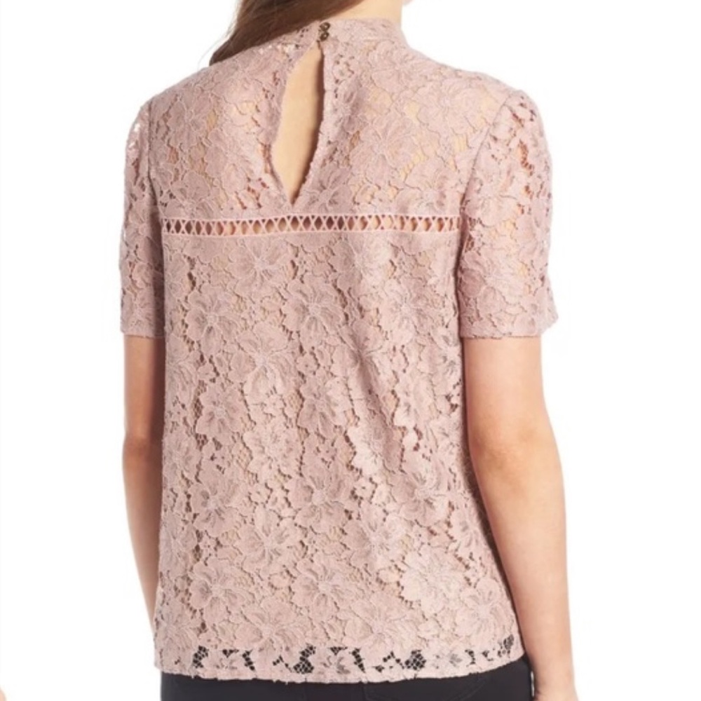 Wayf Elegant Lace Top in Blush Pink Nude - Picture 5 of 12